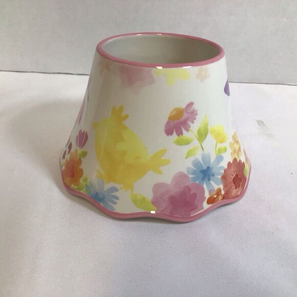 Yankee Candle Ceramic Jar Topper Shade Bunny Floral Large Pink Rim 1280223 - Picture 5 of 9